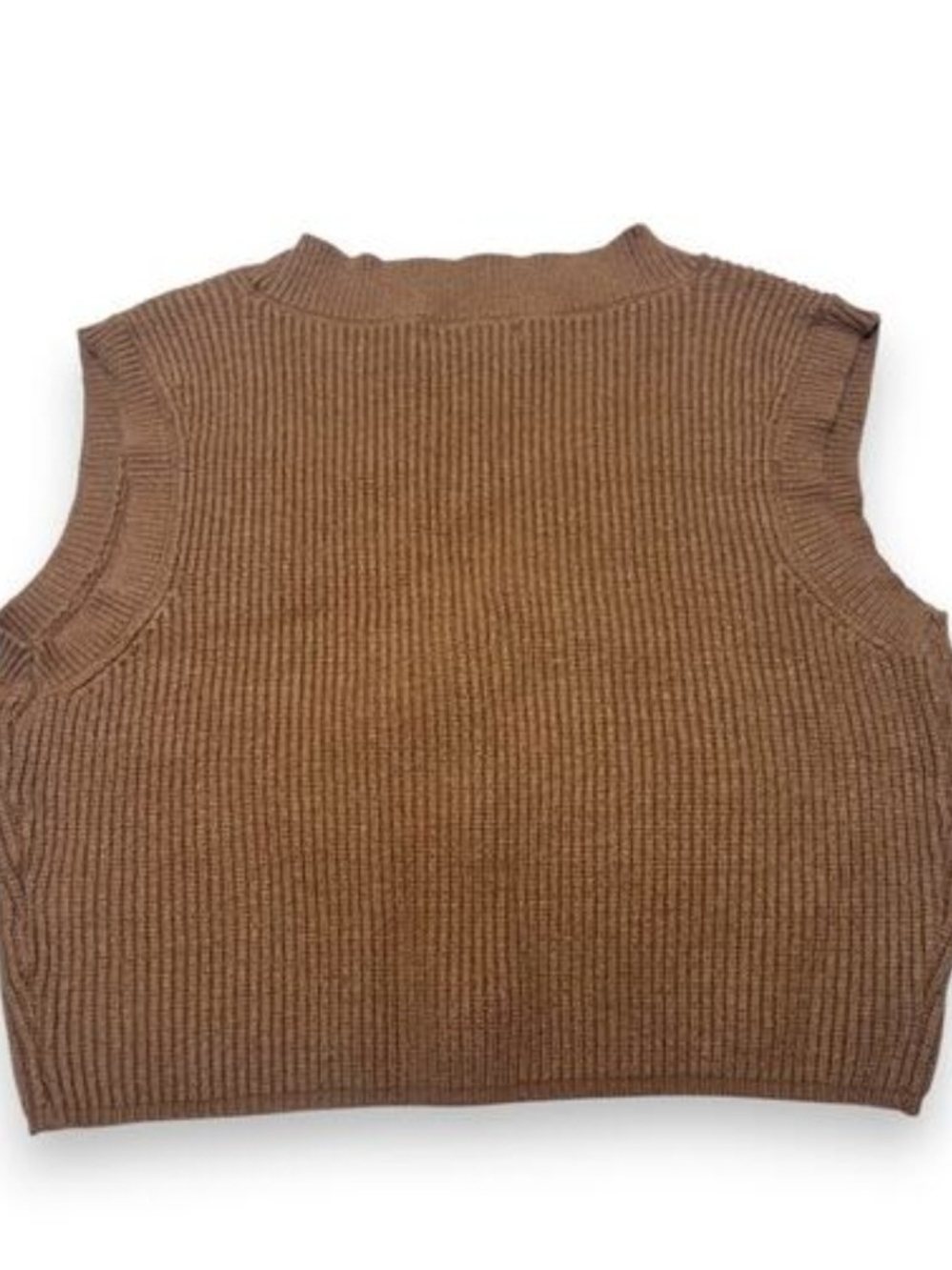 Moon & Madison Ribbed Button-Front Knit Vest in Brown W/Decorative Buttons Sz L - Picture 2 of 5